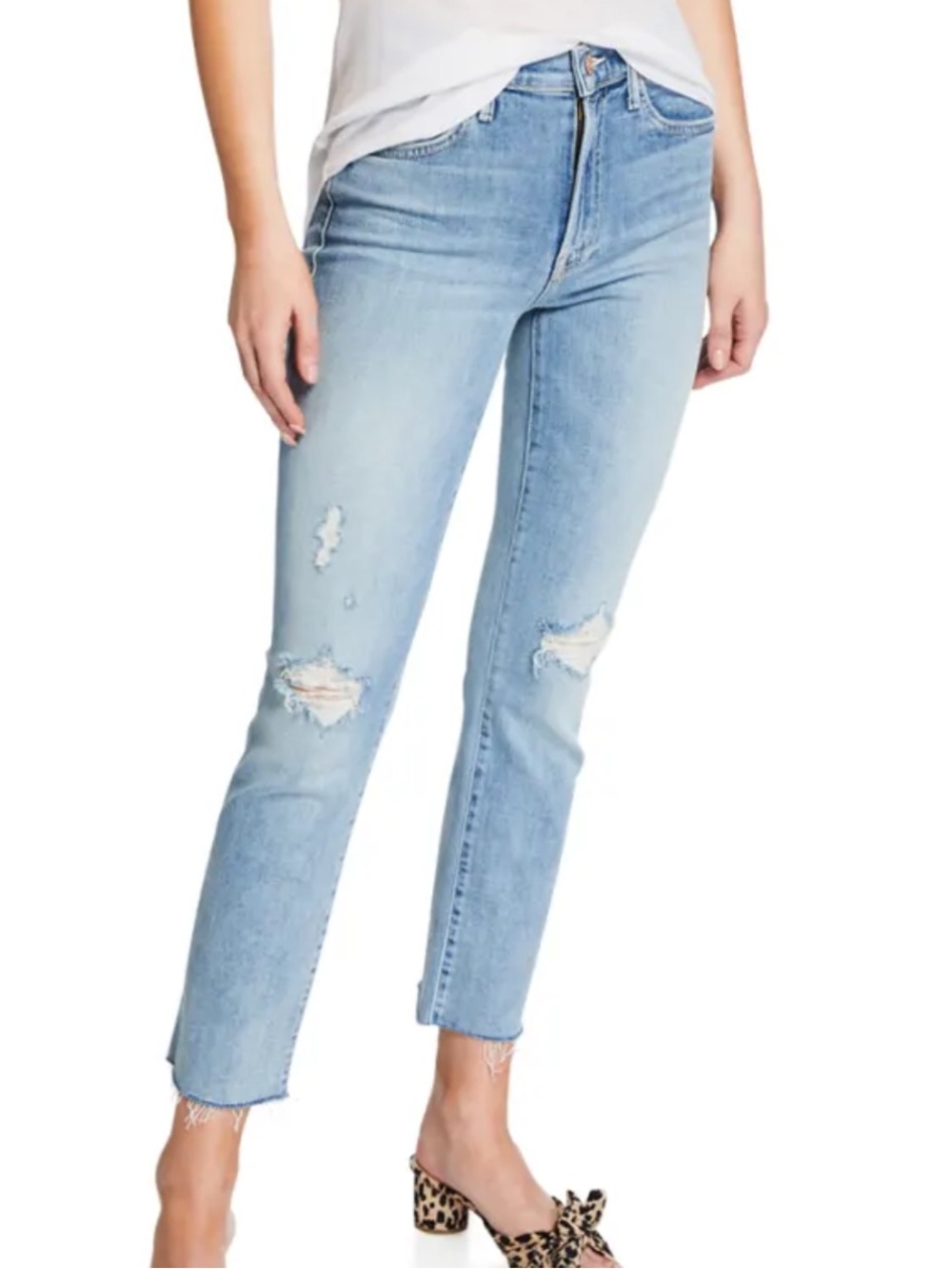 MOTHER Rascal Ankle Snippet Distressed Cropped Jeans